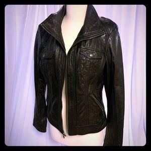 Guess Black Leather Jacket